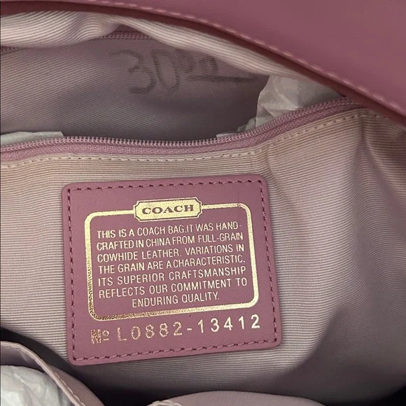 COACH Parker Hobo Bag Calf 13412 Coach Purple bag never used - Picture 7 of 9